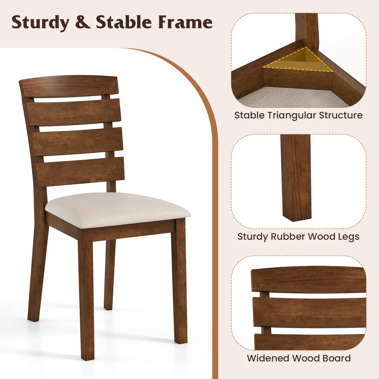 Giantex  2/4 Wooden Dining Chairs Set