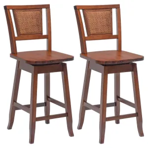 Giantex 24.5 Inch Counter Height Bar Stool with Rattan Back kitchen barstool, adjustable bar stool