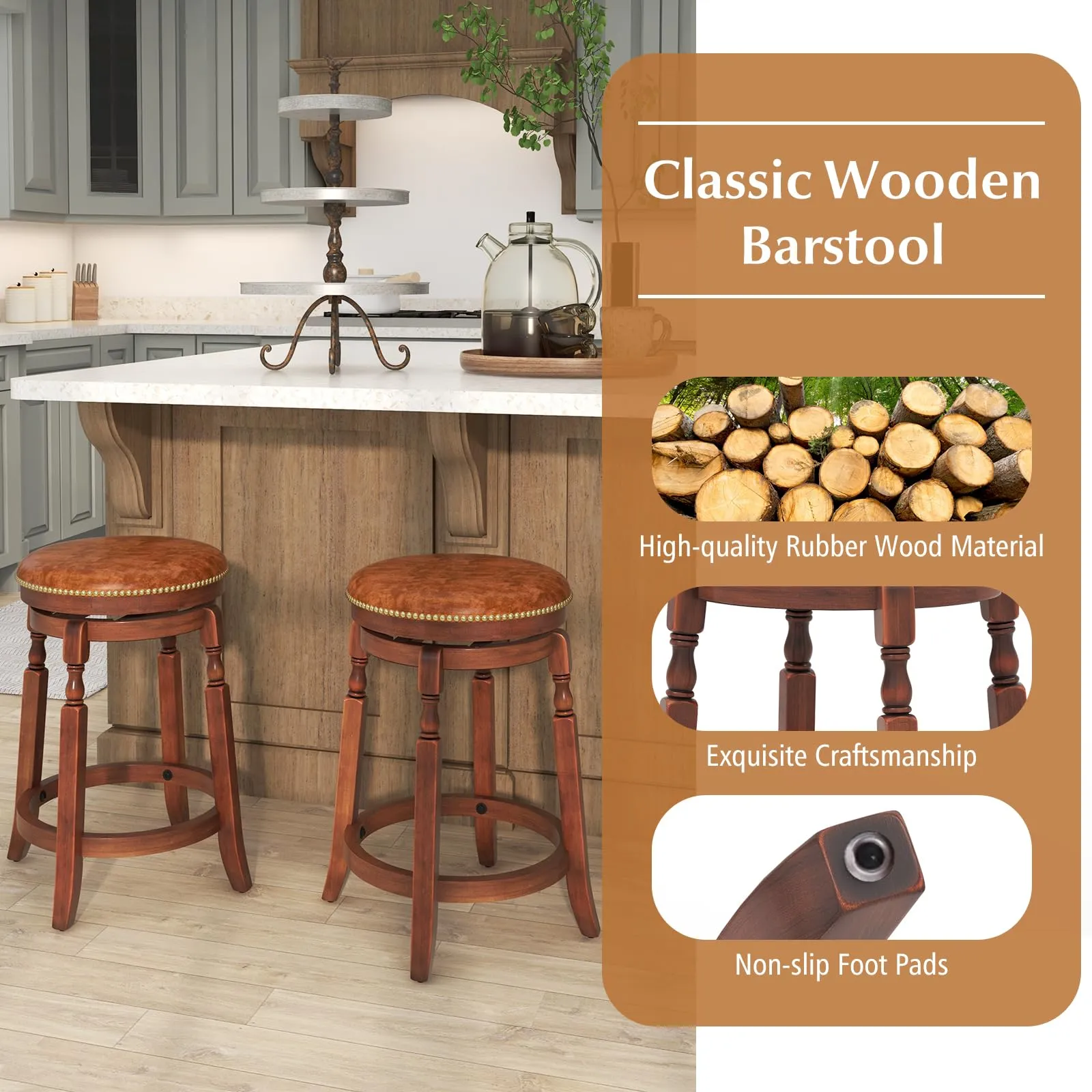 Giantex 24" /29.5" Swivel Bar Stools