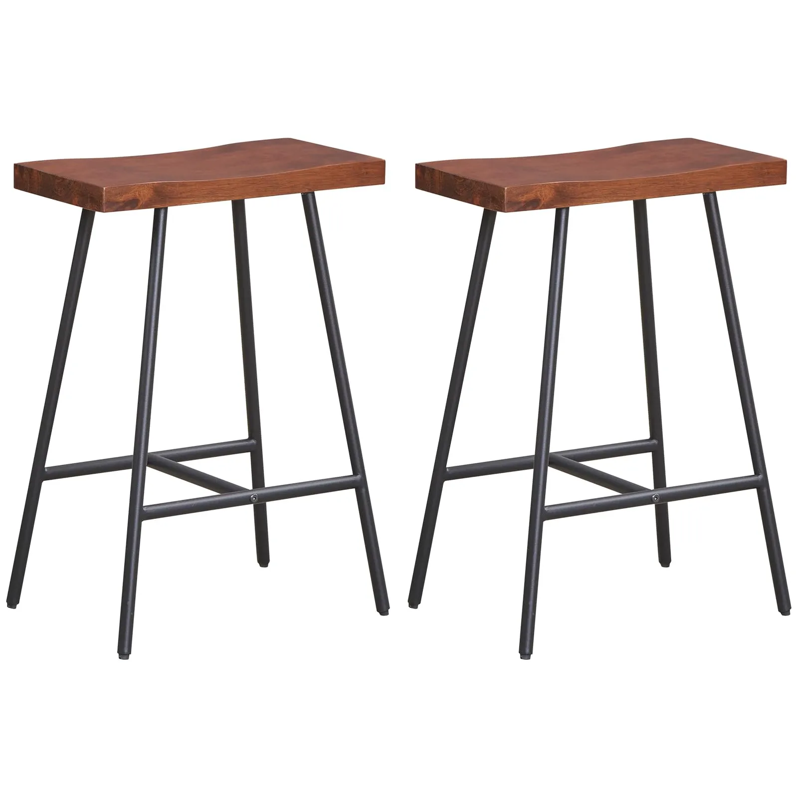Giantex 24" Bar Stools Set of 2, Counter Height Bar Stools with Footrests, Solid Metal Legs kitchen barstool, adjustable bar stool