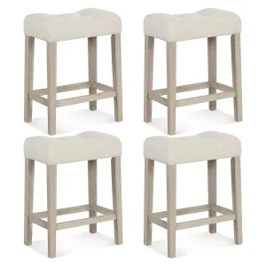 Giantex 24" Bar Stools Set of 4, Upholstered Counter Height Saddle Bar Stools kitchen barstool, adjustable bar stool