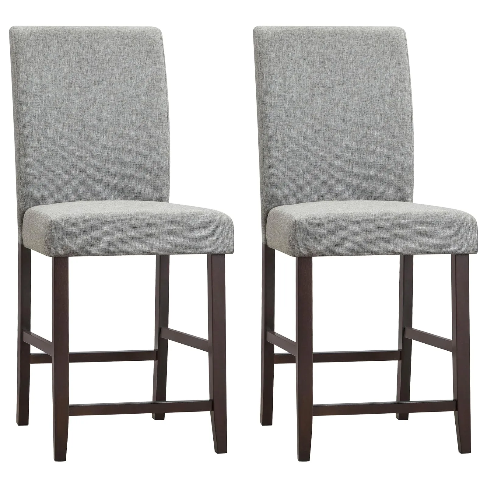 Giantex 25 inch Wooden Vintage Bar Chairs, Counter Stools w/ Upholstered Foam Cushion & Solid Rubber Wood Legs