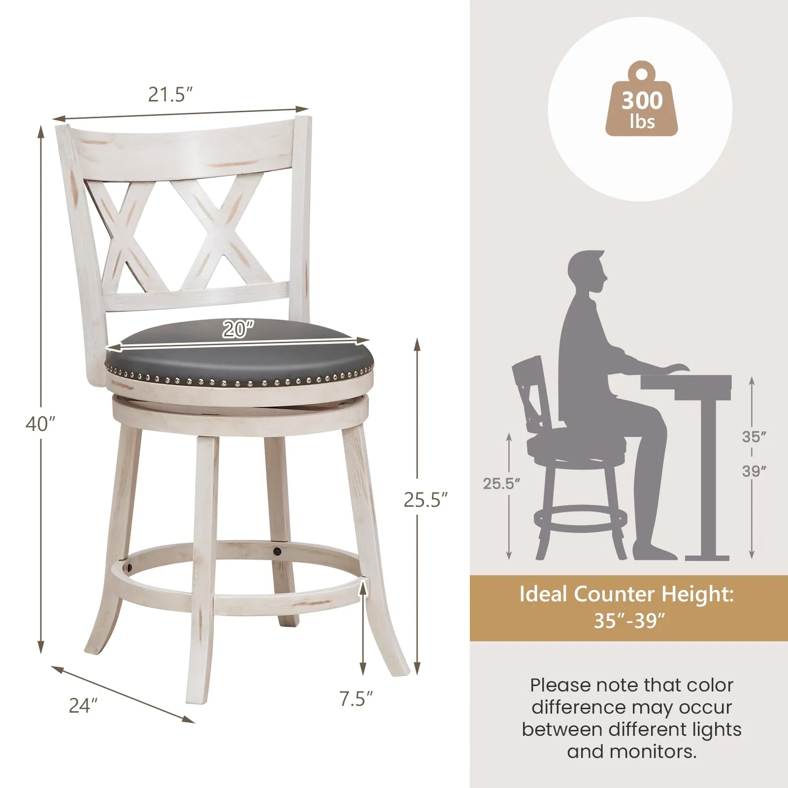 Giantex 25.5" Bar Stools Set