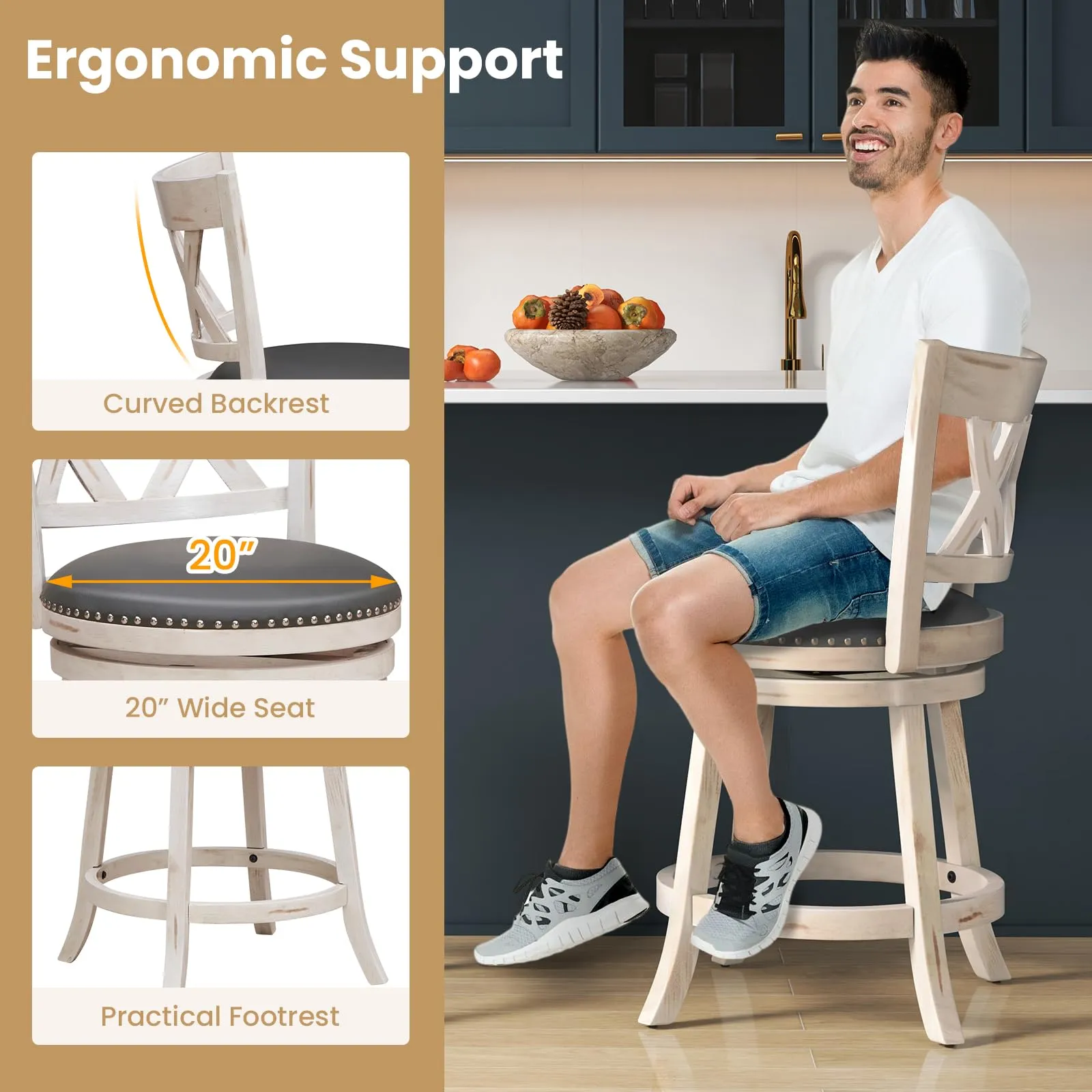 Giantex 25.5" Bar Stools Set
