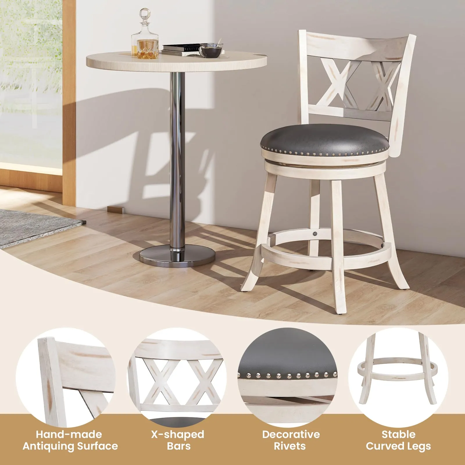 Giantex 25.5" Bar Stools Set