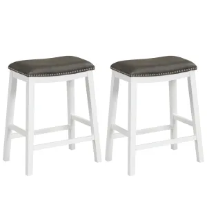 Giantex 26" Counter Height Bar Stools Set of 2, Faux PVC Leather Farmhouse Barstools w/Padded Seat kitchen barstool, adjustable bar stool
