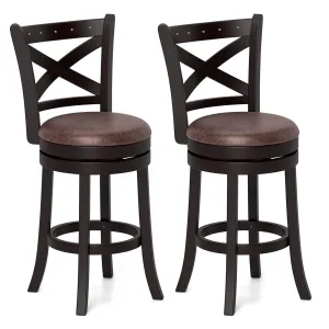 Giantex 26" Swivel Bar Stools with Backs & Upholstered Faux Leather Seat kitchen barstool, adjustable bar stool