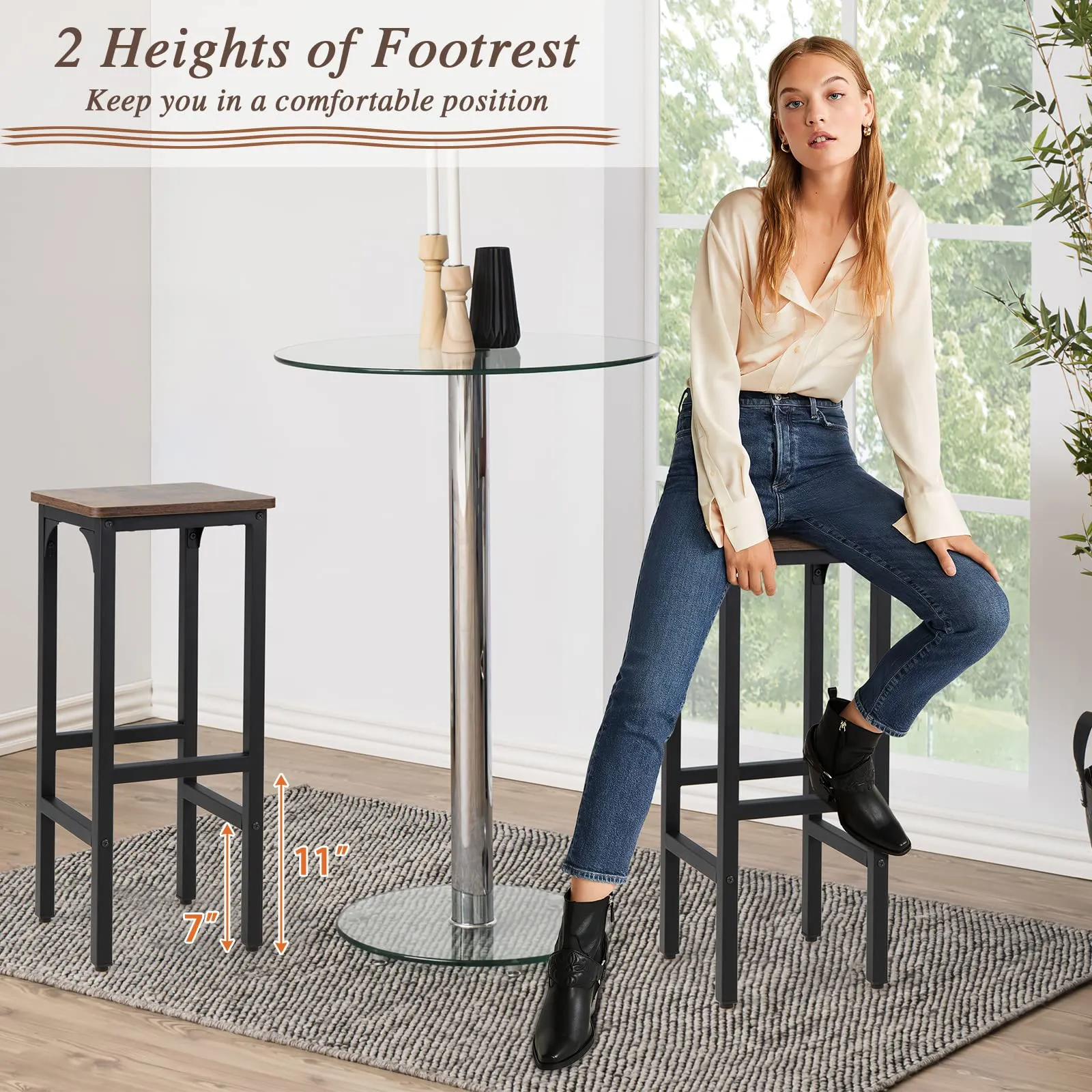 Giantex 28" Counter Height Bar Stools Set of 4