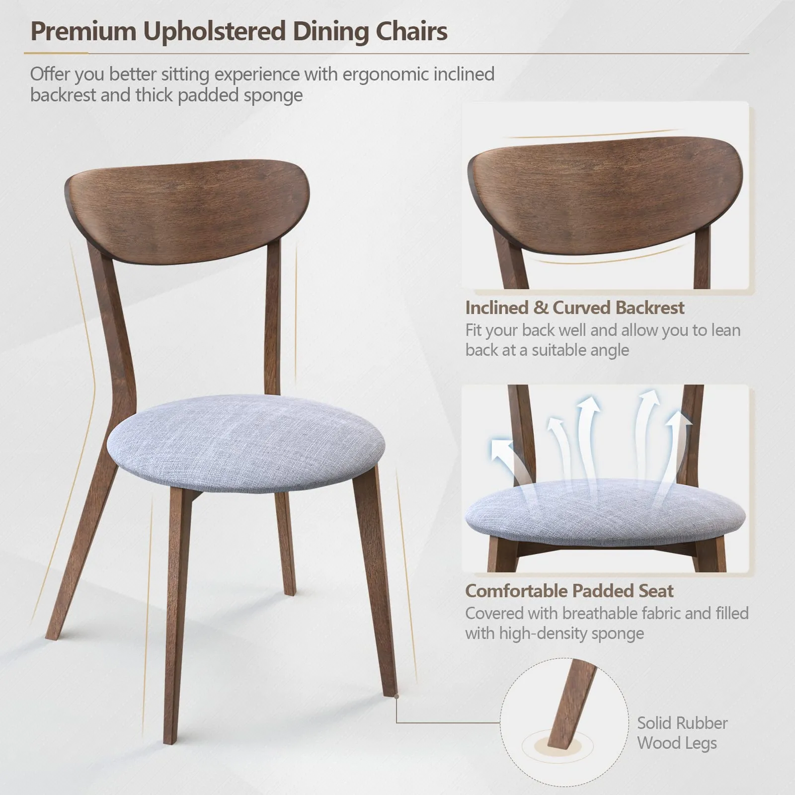 Giantex 3 or 5 Piece Dining Table and Chair Set, Wooden Kitchen Table Set