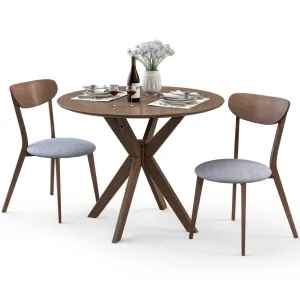 Giantex 3 or 5 Piece Dining Table and Chair Set, Wooden Kitchen Table Set tablecloth, dining table