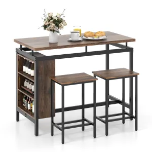 Giantex 3-Piece Dining Table Set - Counter Height Dining Table Set with 2 Bar Stools tablecloth, dining table