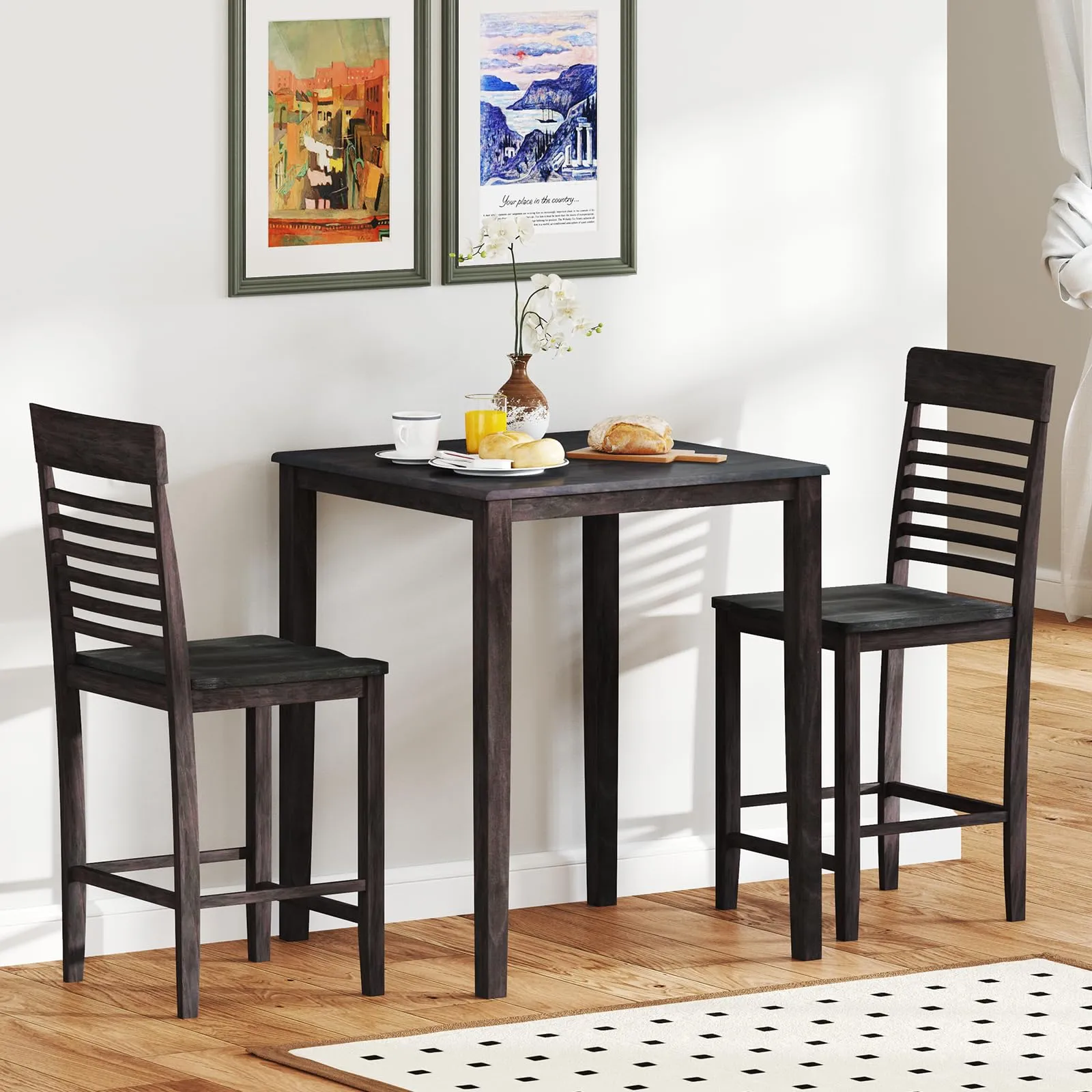Giantex 3-Piece Dining Table Set for 2 for Small Place