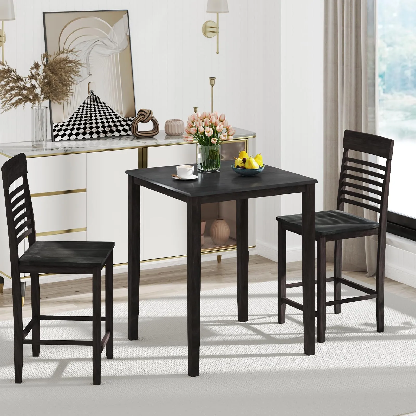 Giantex 3-Piece Dining Table Set for 2 for Small Place