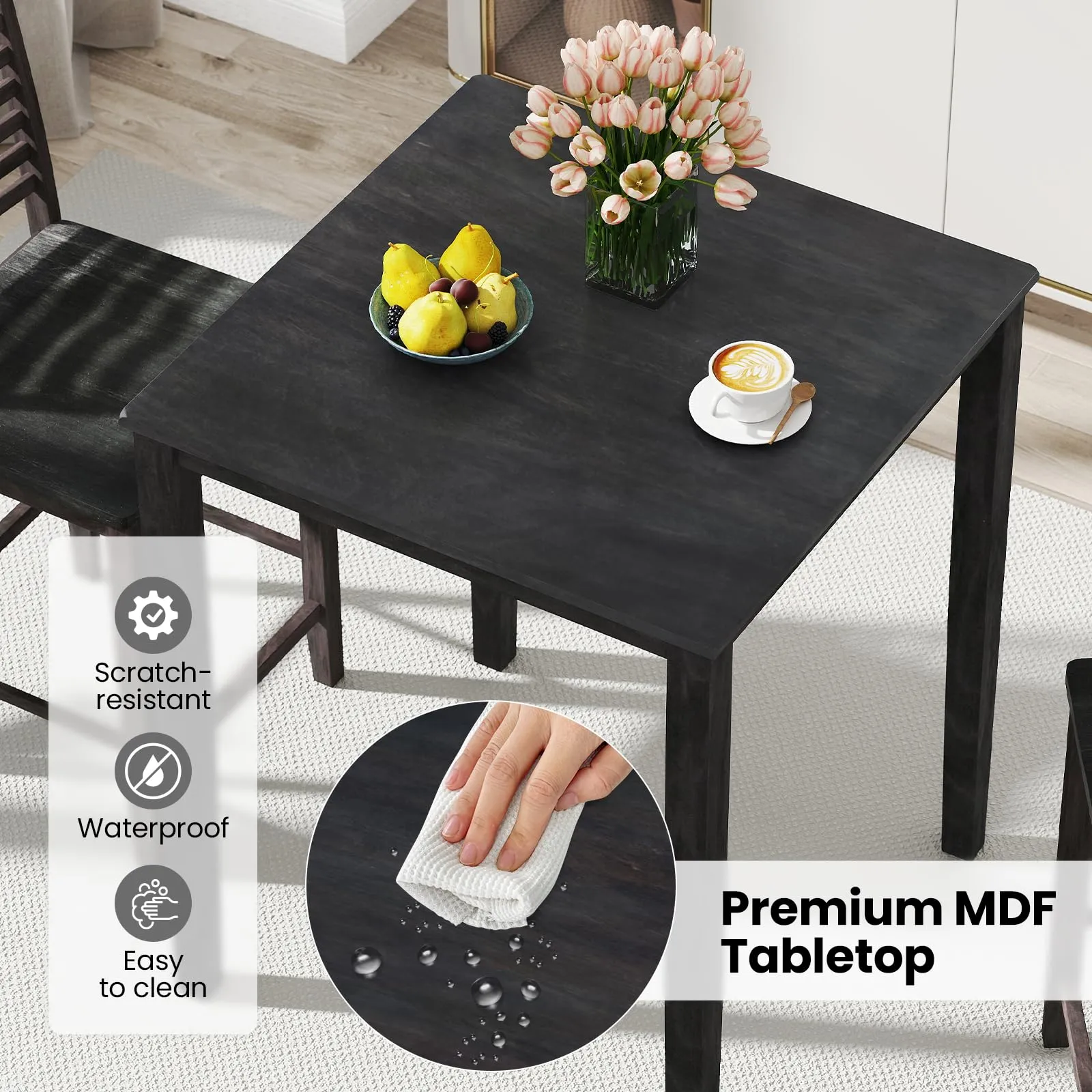 Giantex 3-Piece Dining Table Set for 2 for Small Place