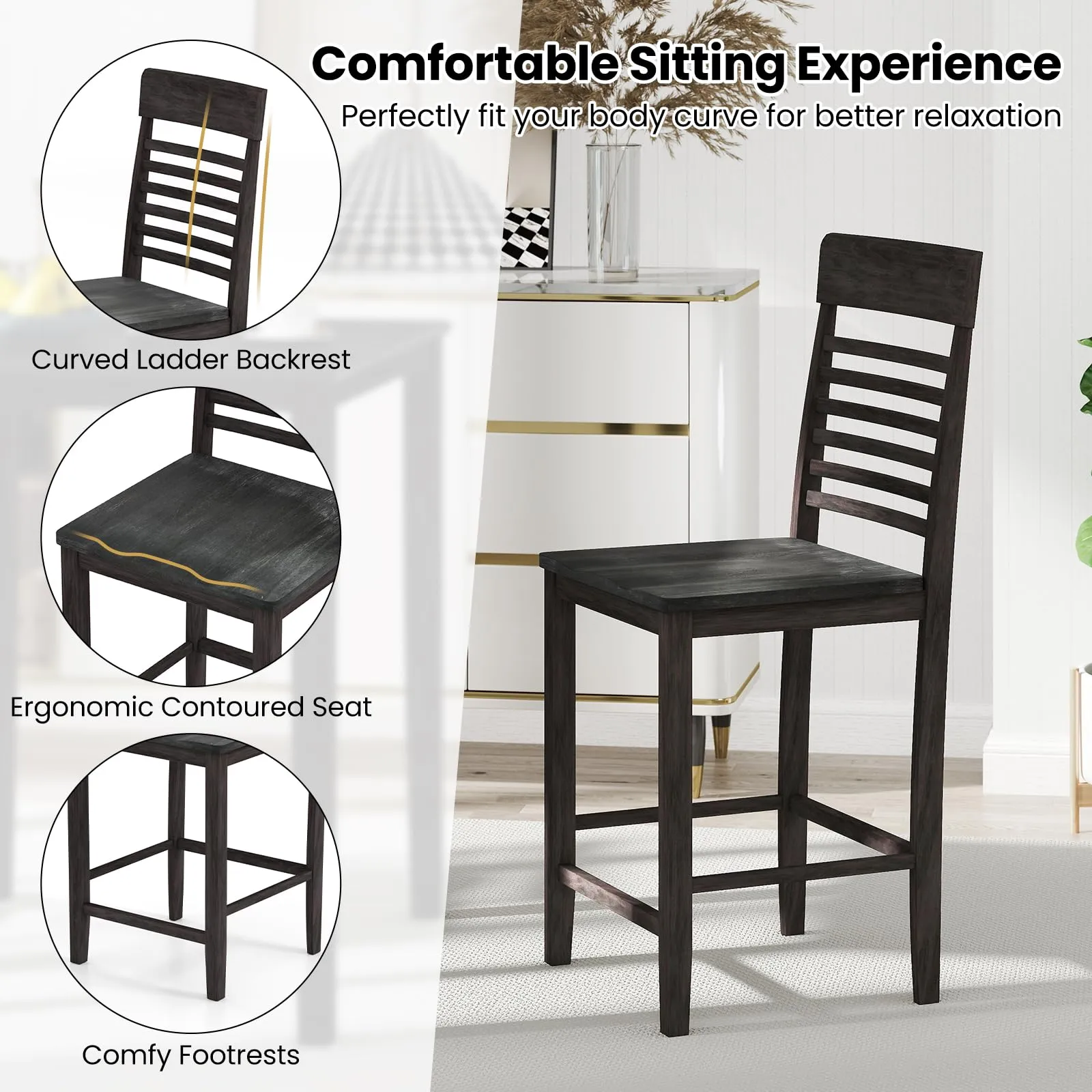 Giantex 3-Piece Dining Table Set for 2 for Small Place