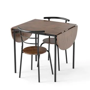 Giantex 3-Piece Dining Table Set for 2 - Kitchen Table Chair Set with 55 Drop Leaf Dinner Table, Dining Chairs tablecloth, dining table