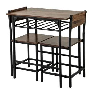 Giantex 3-Piece Dining Table Set with Wine Rack for 2 Small Space tablecloth, dining table
