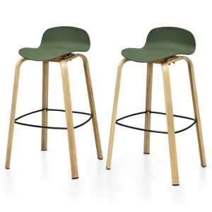 Giantex 30-Inch Modern Minimalist Bar Chairs with Footrest, Low Backrest and Metal Legs, Nordic Style High Stools kitchen barstool, adjustable bar stool