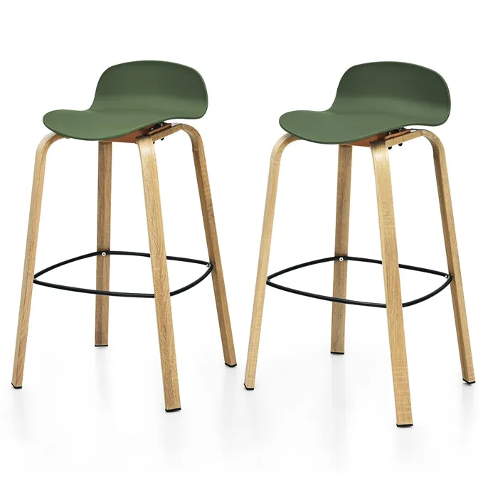 Giantex 30-Inch Modern Minimalist Bar Chairs with Footrest, Low Backrest and Metal Legs, Nordic Style High Stools kitchen barstool, adjustable bar stool