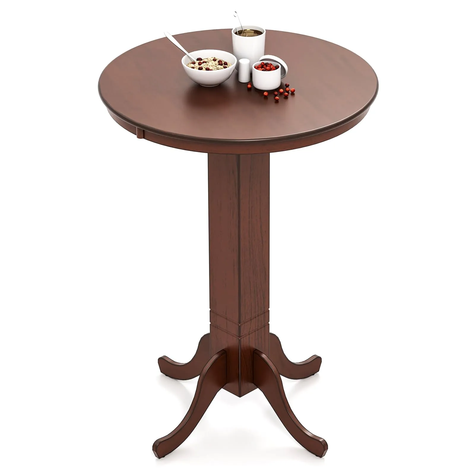 Giantex 30 Round Bar Table, Dining Table with Rubber Wood Frame farmhouse dining table, extendable dining table