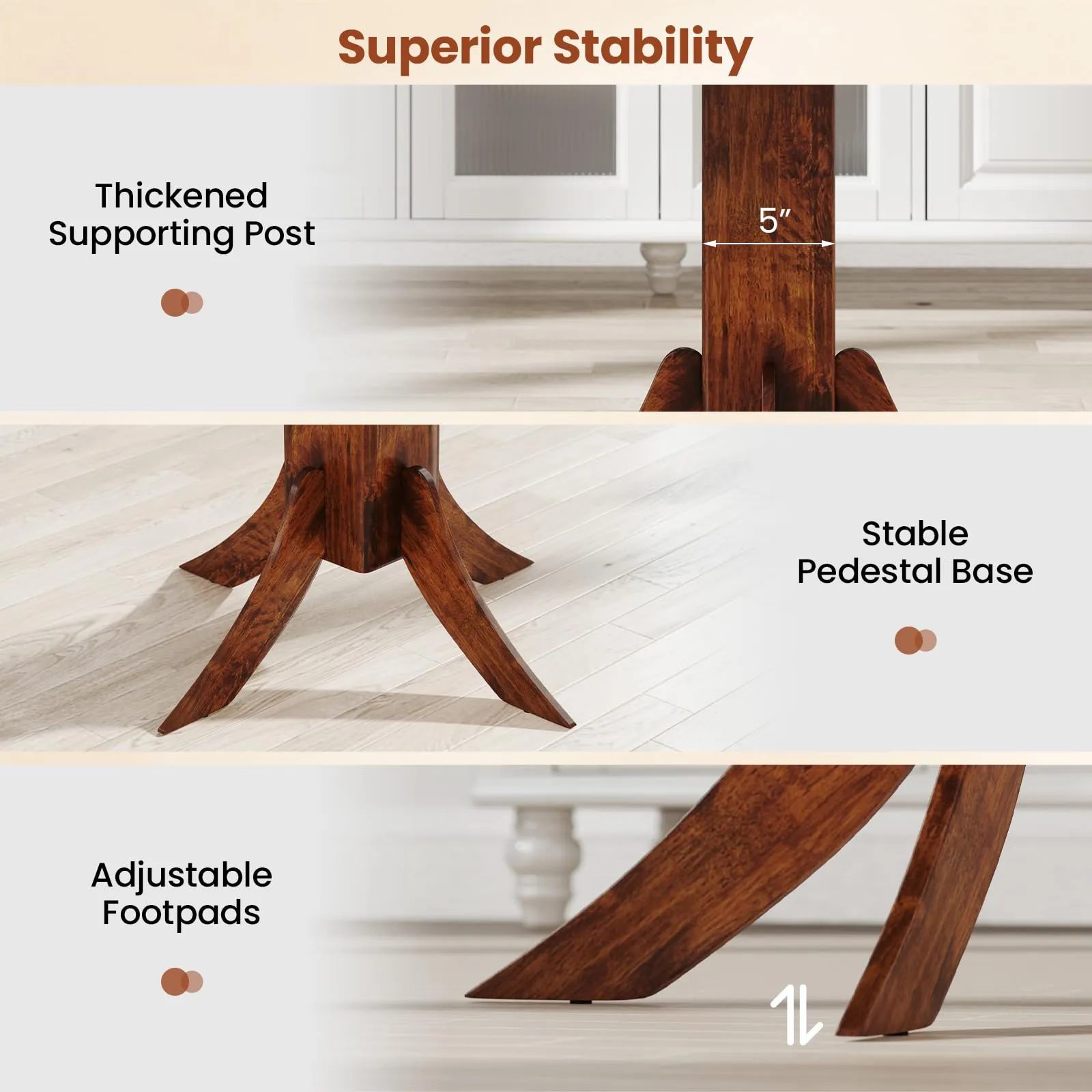 Giantex 33-Inch Square Dining Table for 2-4 People