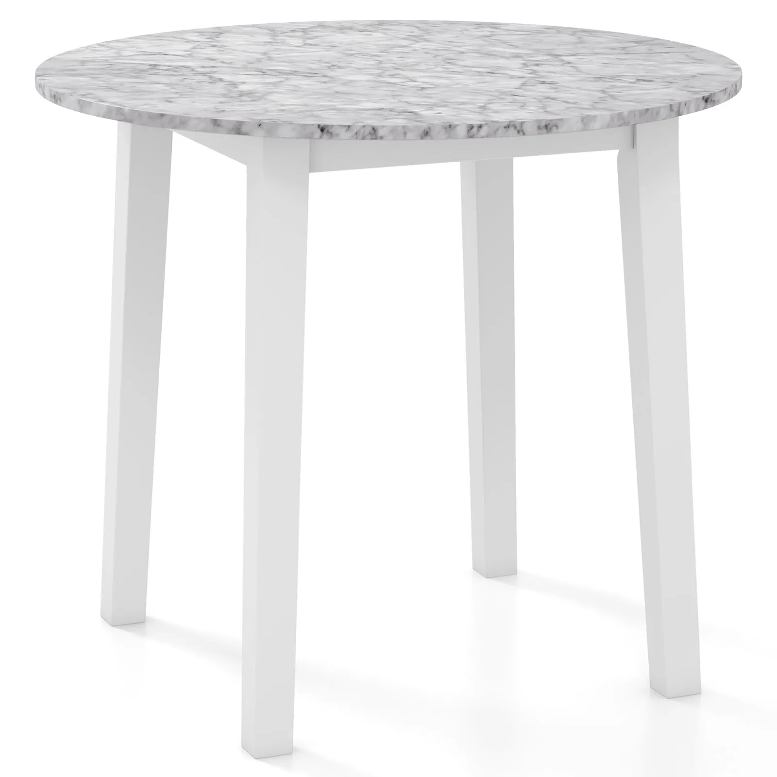 Giantex 35 Round Dining Table - Kitchen Table with Rubber Wood Legs