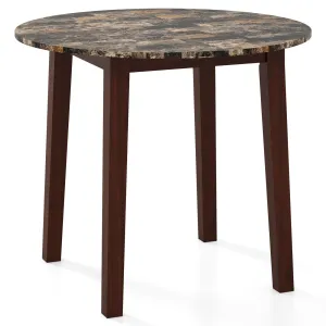 Giantex 35 Round Dining Table - Kitchen Table with Rubber Wood Legs farmhouse dining table, extendable dining table