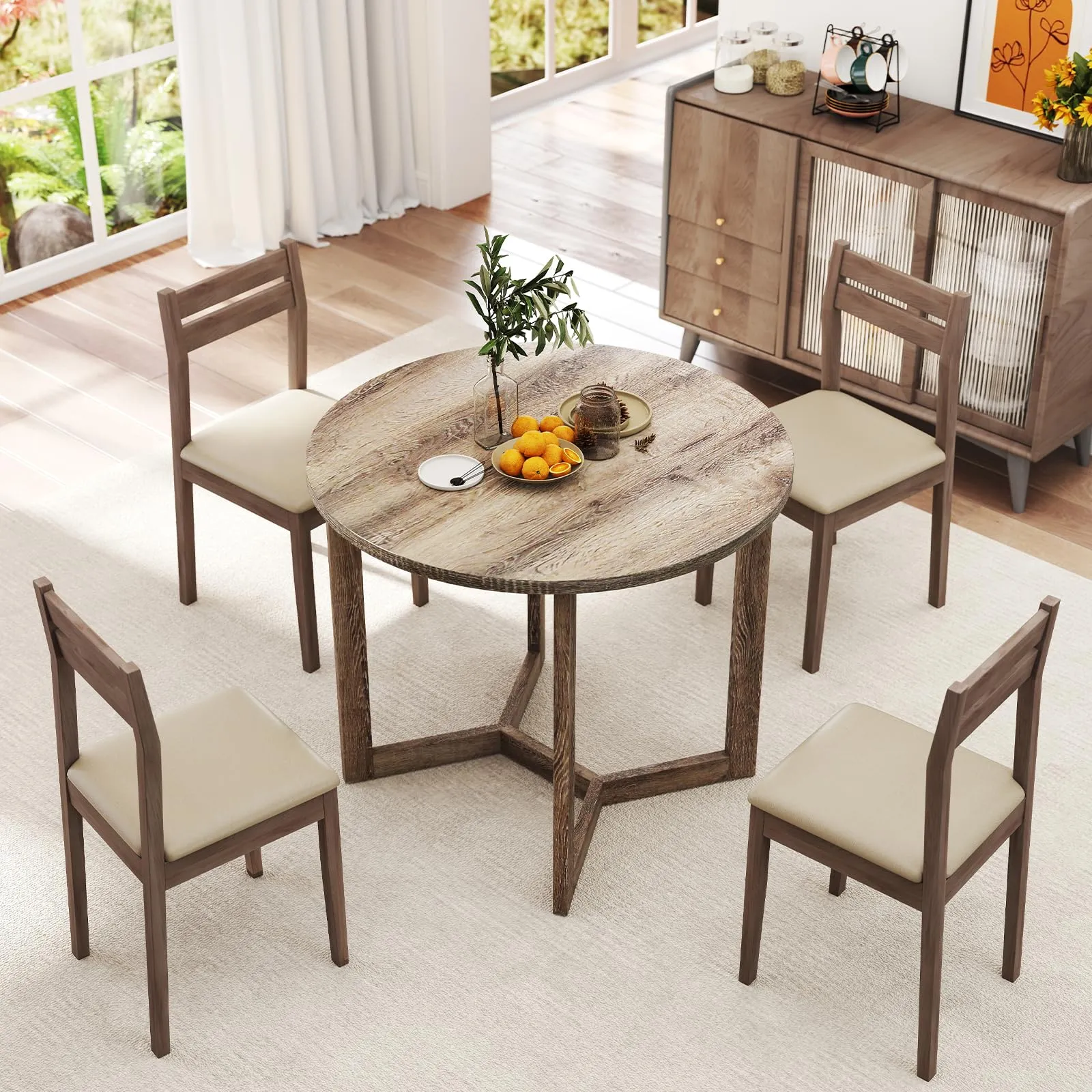Giantex 36" Round Dining Table for 4