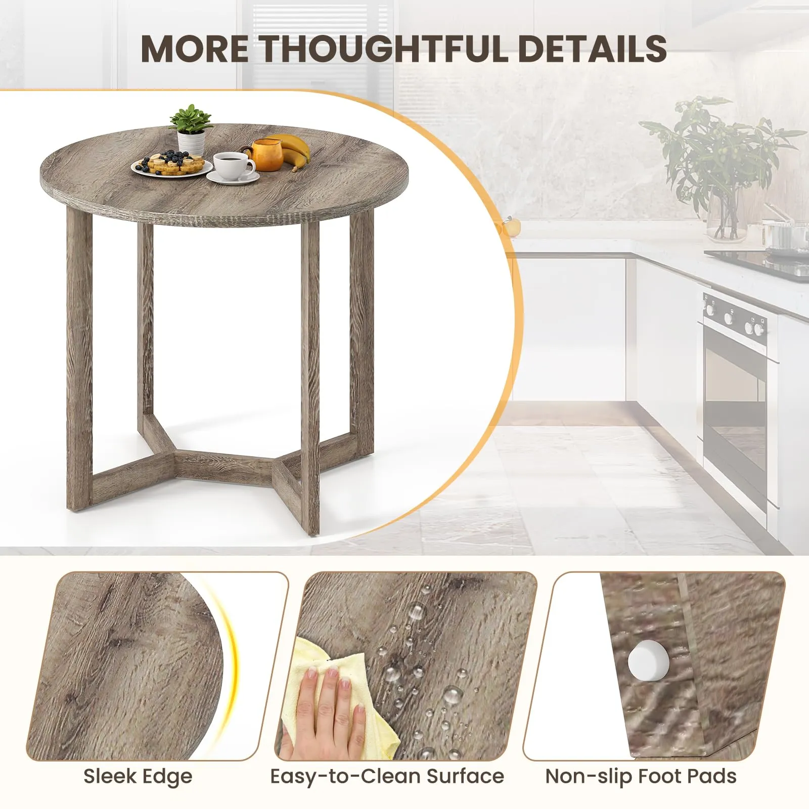 Giantex 36" Round Dining Table for 4