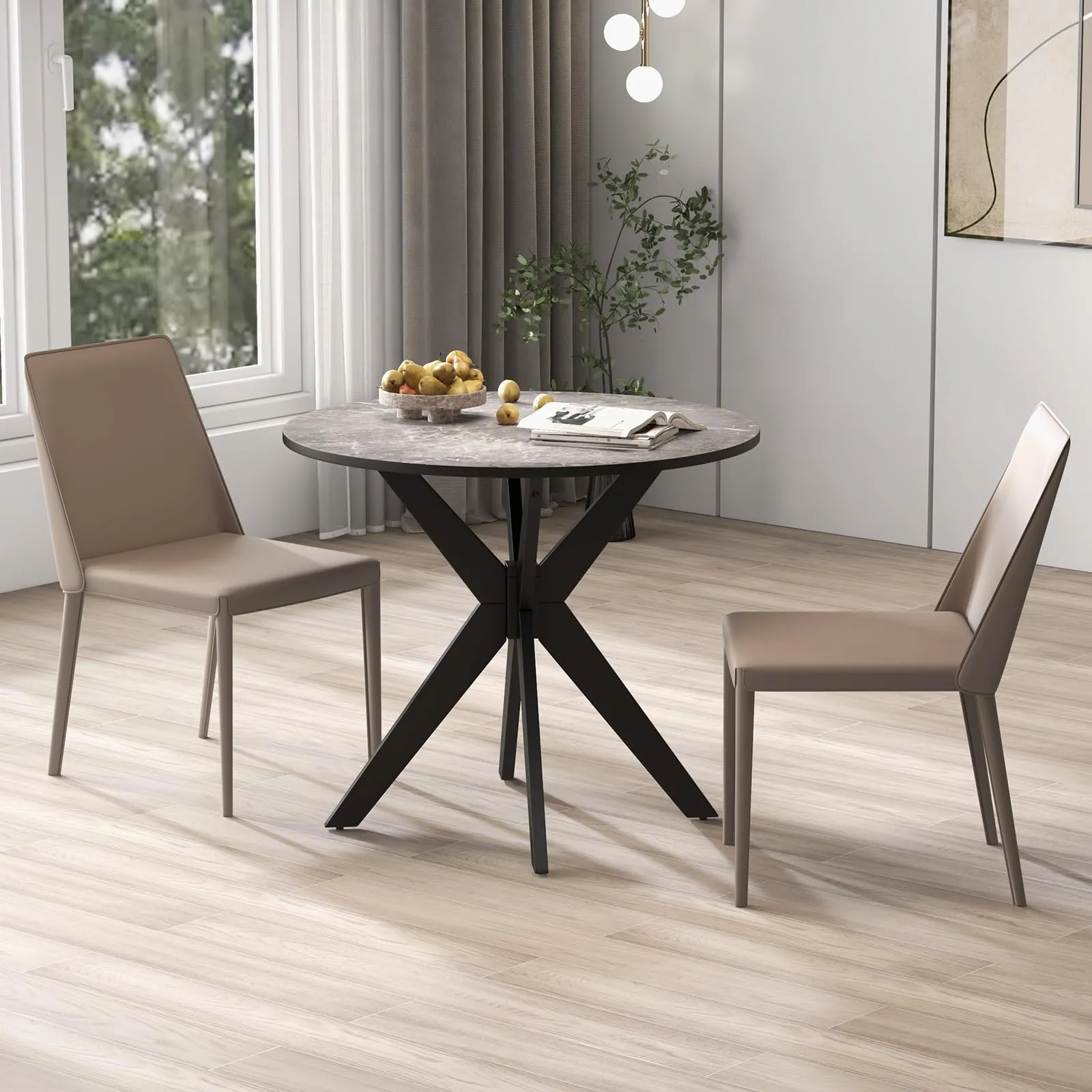 Giantex 36" Round Wood Dining Table