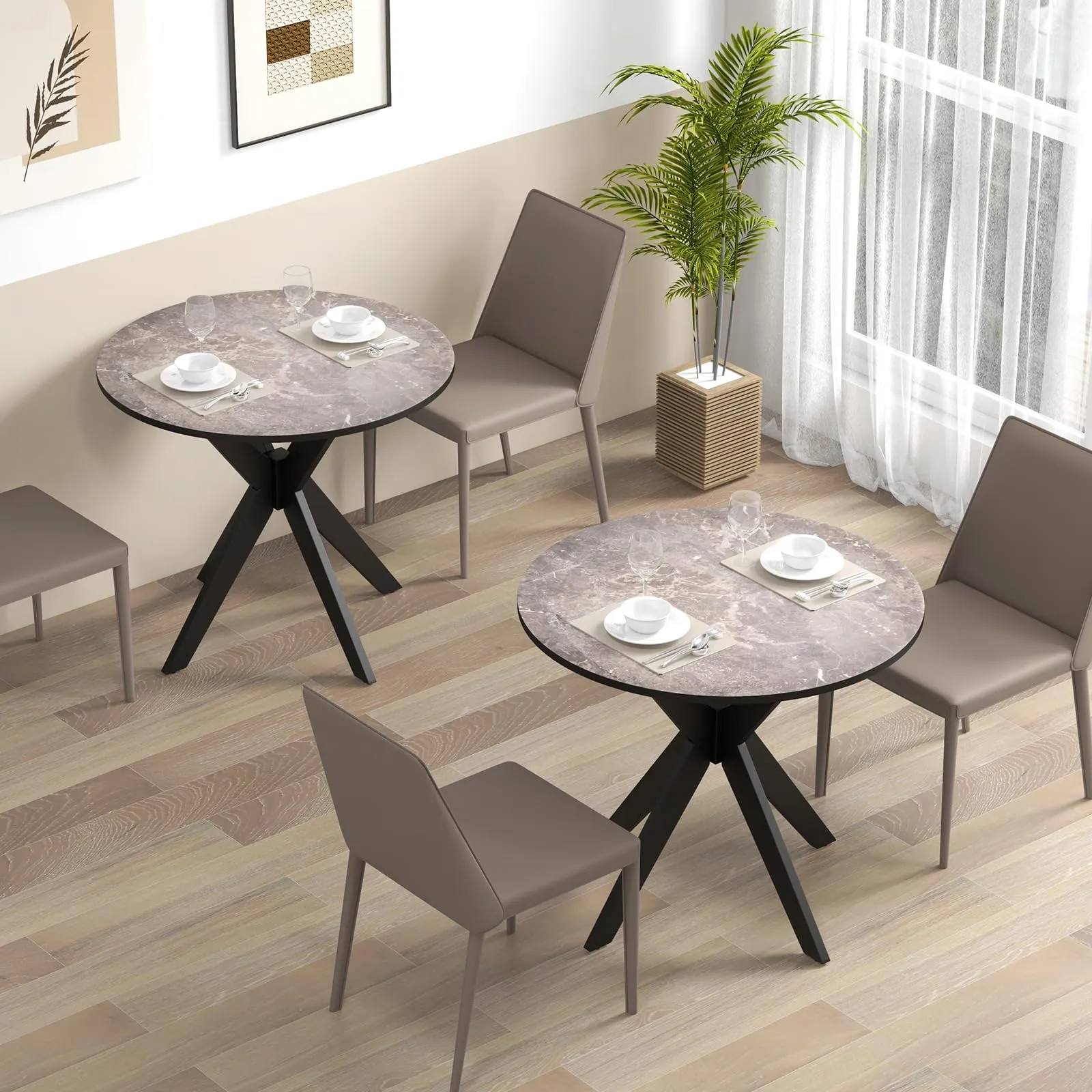 Giantex 36" Round Wood Dining Table