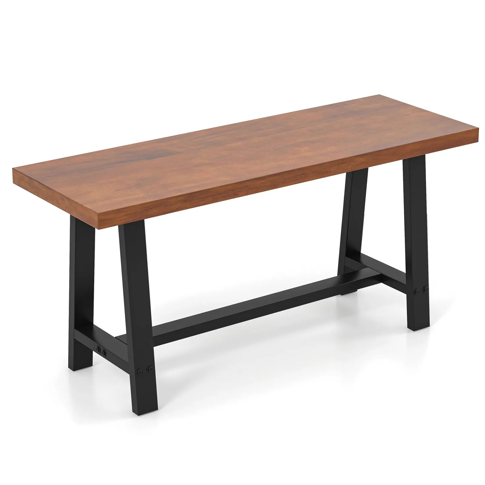 Giantex 40 Wood Dining Bench, 2 Person Entryway Shoe Bench with Metal Frame, Rectangular End of Bed Bench set of dining chairs, wooden chairs