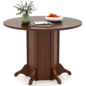Giantex 42 Round Dining Table, Modern Kitchen Table with Pedestal Base, Solid Wood Frame farmhouse dining table, extendable dining table