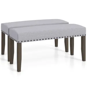 Giantex 42.5 Upholstered Entryway Bench, Set of 1/2 Dining Bench with Nailhead Trim set of dining chairs, wooden chairs