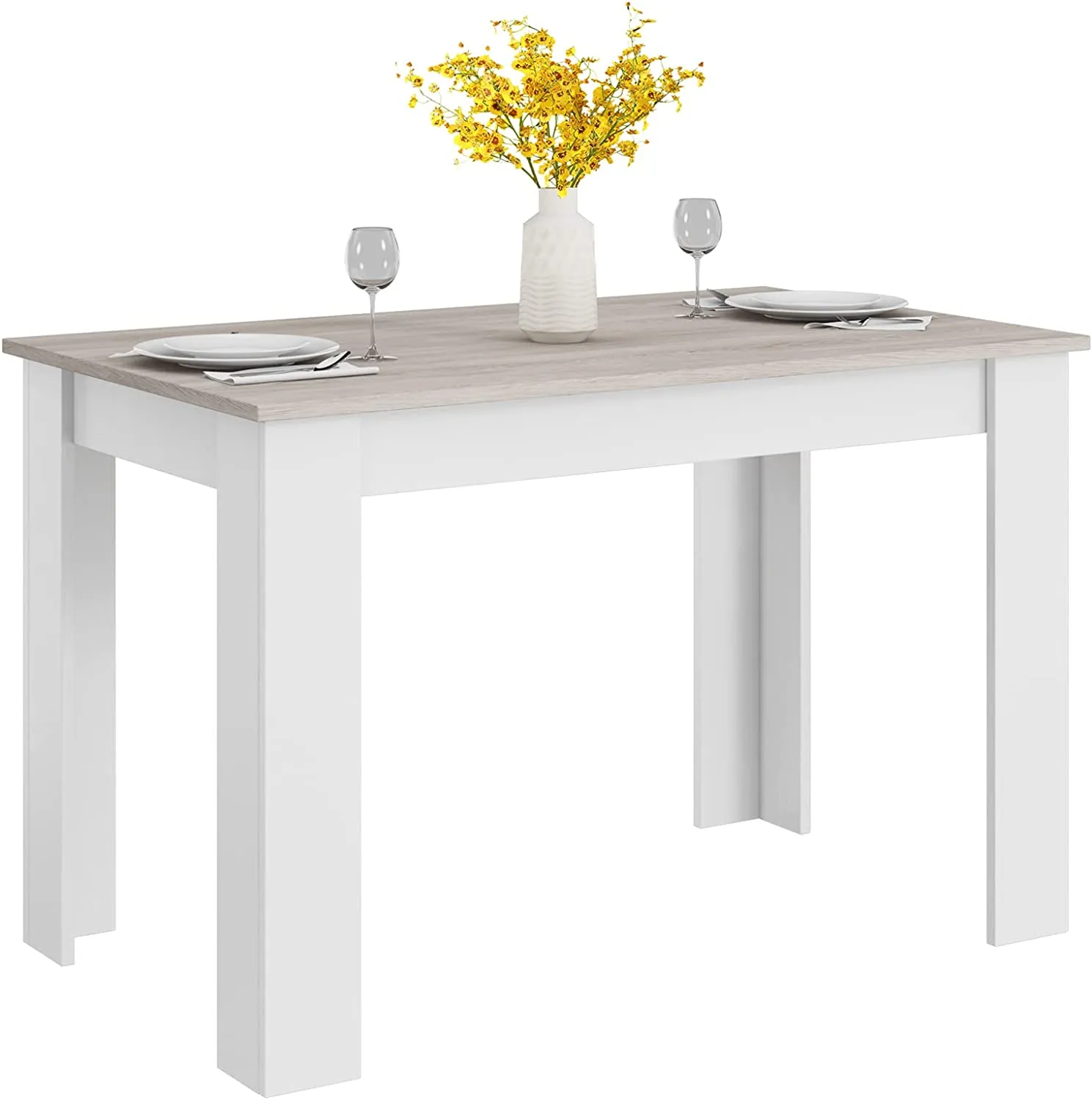 Giantex 47 Inch Dining Table, Kitchen Table for Small Spaces, Modern Rectangular Dinner Table