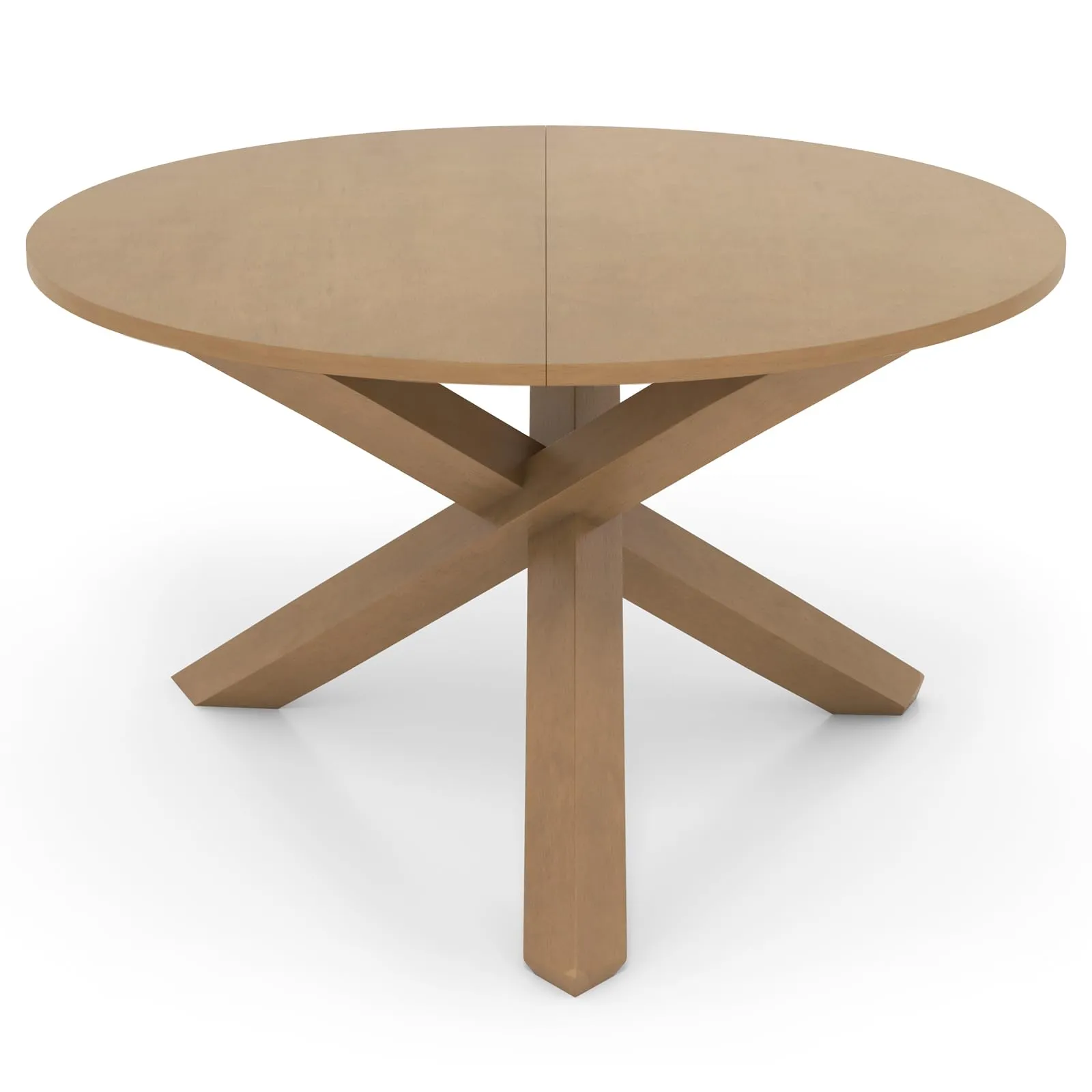 Giantex 47" Round Dining Table, Mid Century Modern Round Kitchen Table w/Solid Acacia Wood Legs, Adjustable Foot Pads farmhouse dining table, extendable dining table