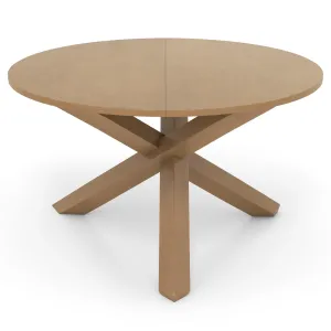Giantex 47" Round Dining Table, Mid Century Modern Round Kitchen Table w/Solid Acacia Wood Legs, Adjustable Foot Pads farmhouse dining table, extendable dining table