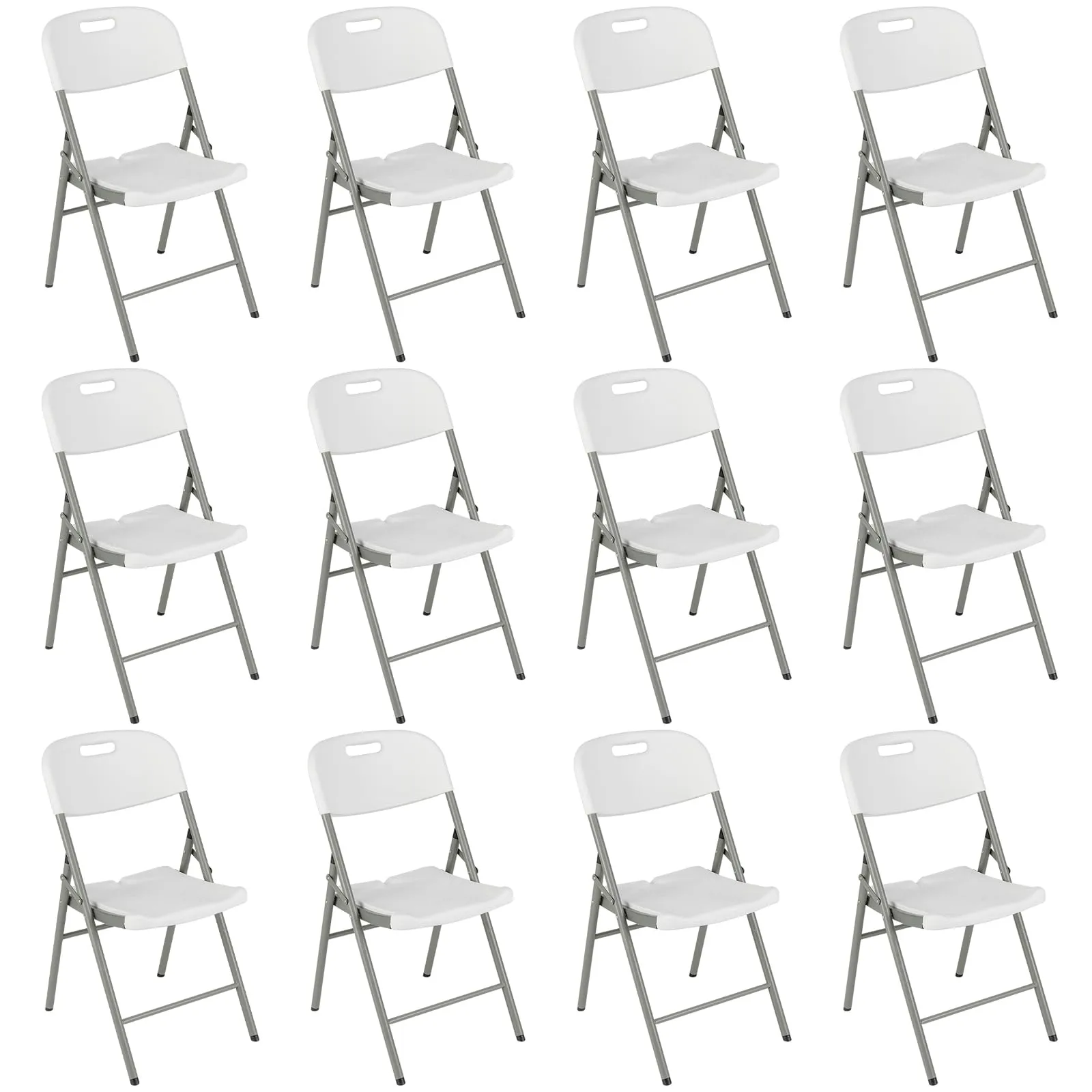 Giantex 4/8/12-Pack Plastic Folding Chairs, HDPE Waiting Room Chairs w/Metal Frame set of dining chairs, wooden chairs