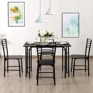 Giantex 5 PCS Dining Table Set 4 Person Modern Kitchen Table and 4 Chairs tablecloth, dining table