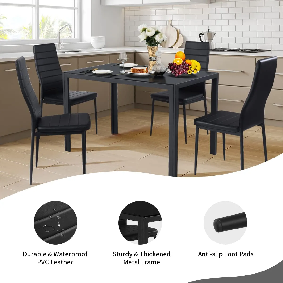 Giantex 5 Pcs Dining Table Set for 4