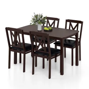 Giantex 5-Piece Dining Table Set for 4, 47" Rectangular Kitchen Table & 4 Chairs tablecloth, dining table