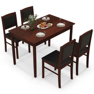Giantex 5-Piece Dining Table Set for 4 - Breakfast Nook Table Set with Kitchen Table tablecloth, dining table