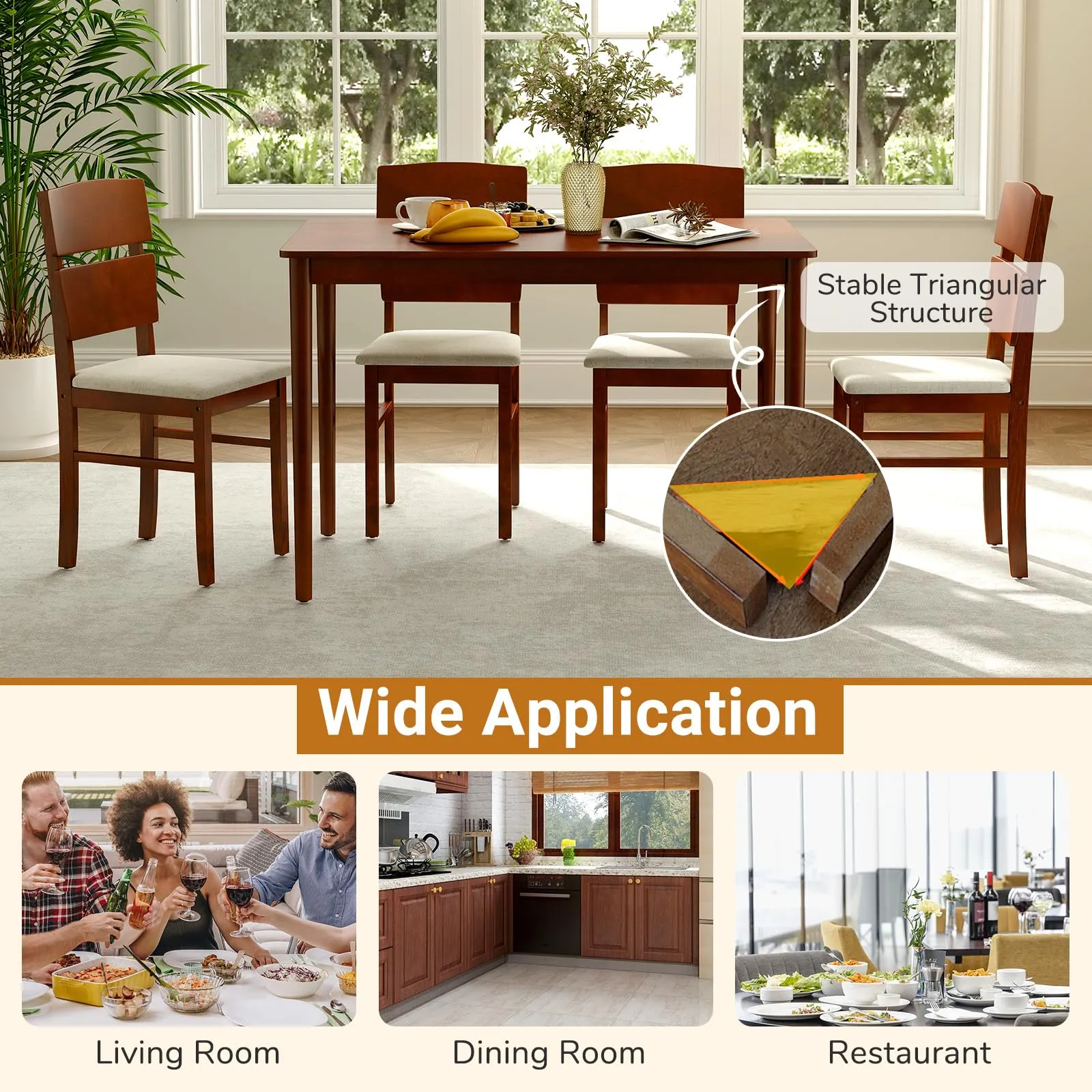 Giantex 5-Piece Dining Table Set for 4