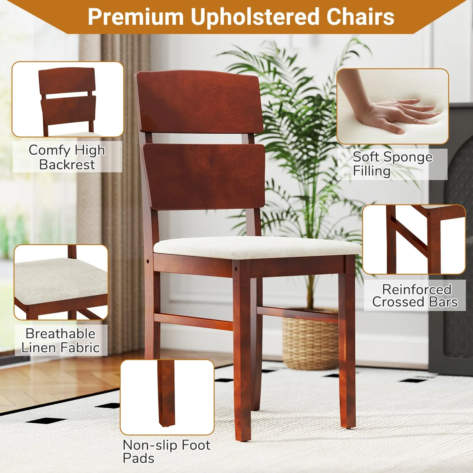 Giantex 5-Piece Dining Table Set for 4