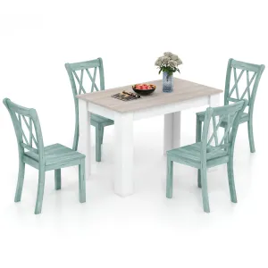 Giantex 5-Piece Dining Table Set, Modern Rectangle Dining Table & High Back Chairs Set for 4 tablecloth, dining table