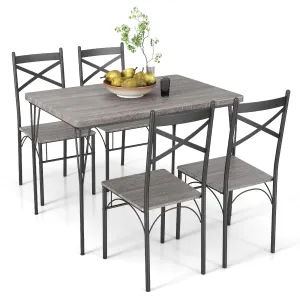 Giantex 5-Piece Dining Table Set, Modern Rectangular Dining Table & 4 Dining Chairs Set with Metal Frame tablecloth, dining table