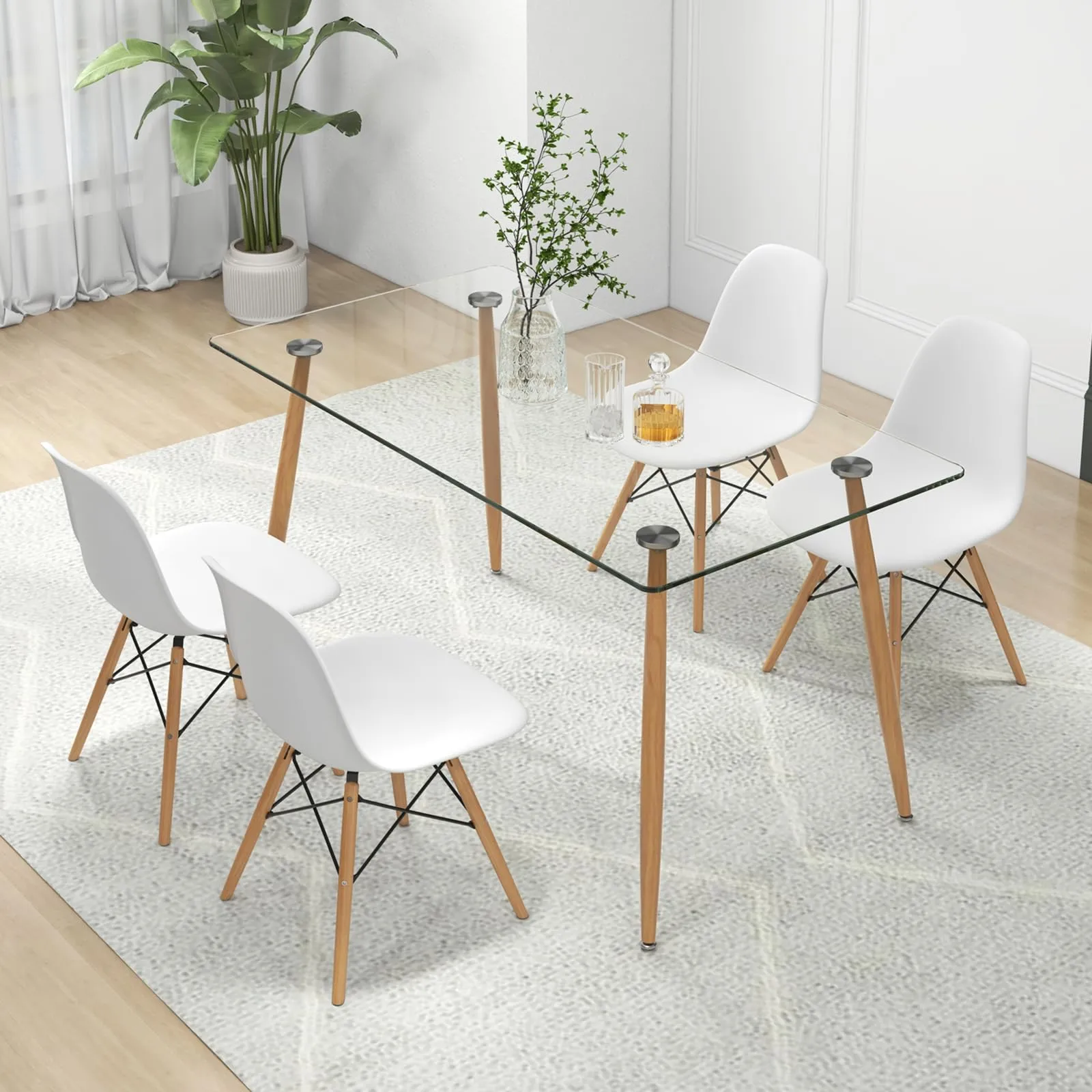 Giantex 5-Piece Dining Table Set tablecloth, dining table