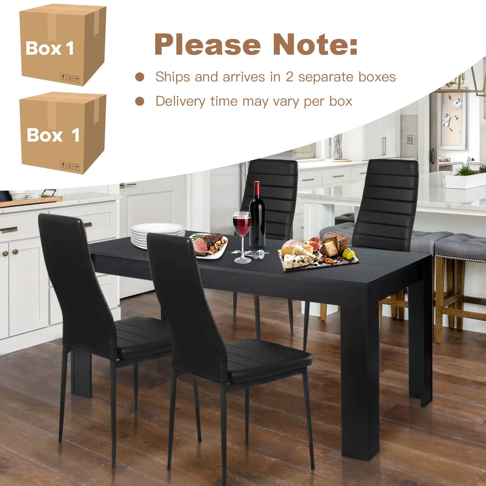 Giantex 5 Pieces Dining Table Set, Modern Kitchen Table Set