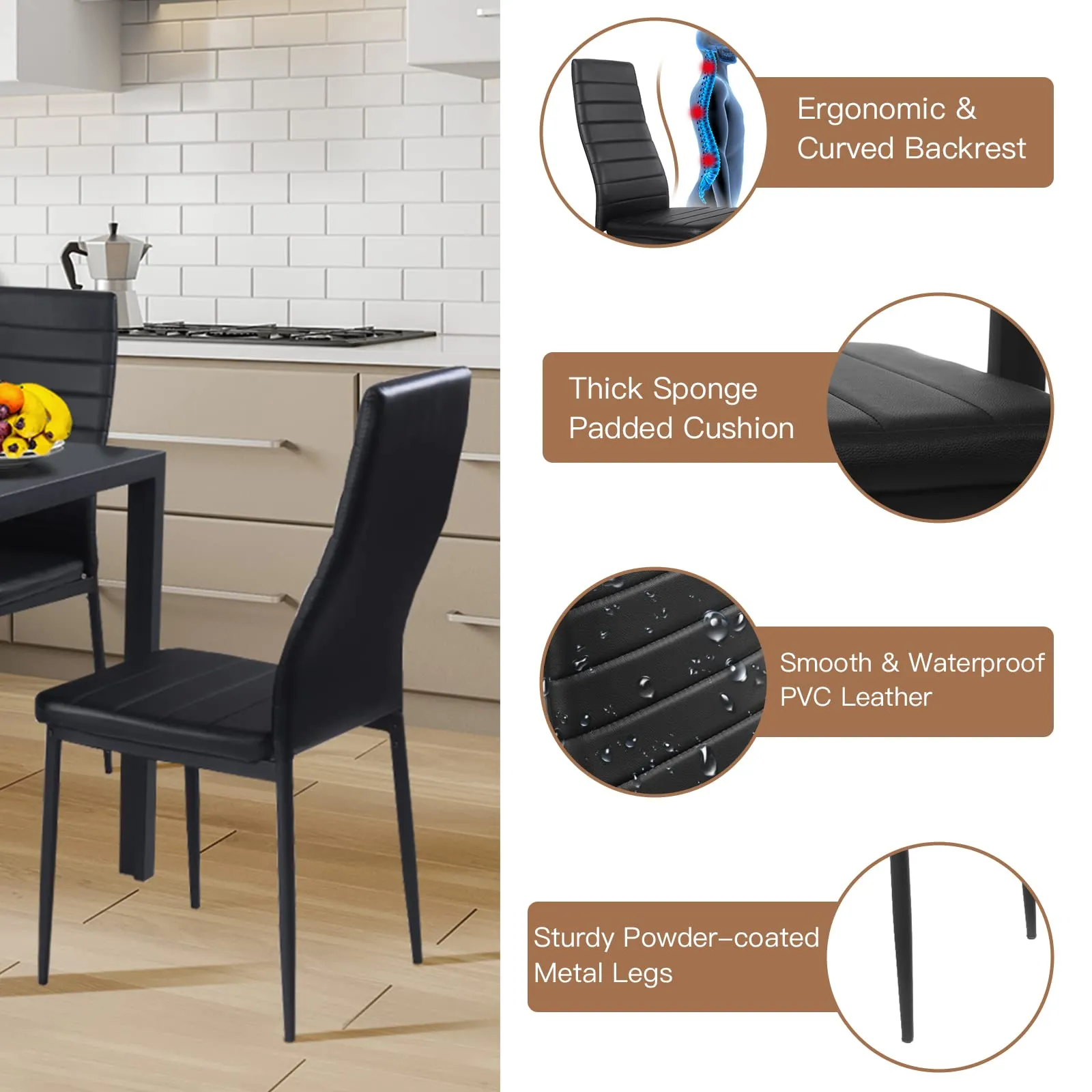 Giantex 5 Pieces Dining Table Set, Modern Kitchen Table Set