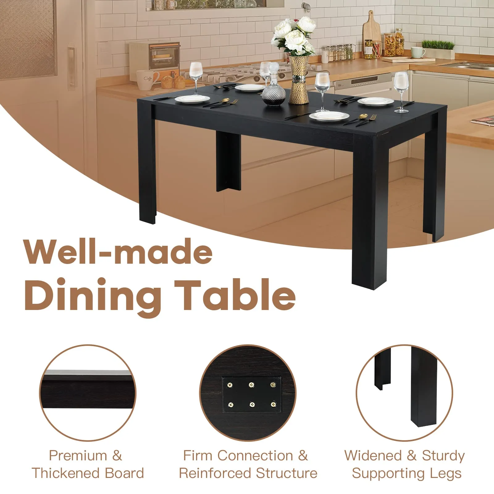 Giantex 5 Pieces Dining Table Set, Modern Kitchen Table Set